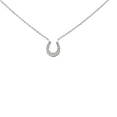 14k White Gold .25ct H VS2 Round Diamond Horseshoe Pendant 4.50 gram 16"inch